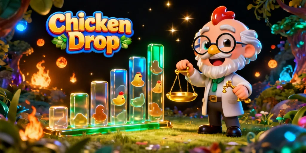 กราฟิกแสดงความผันผวนของเกม ชิคเก้นดรอป แตกง่ายฟรีสปิน